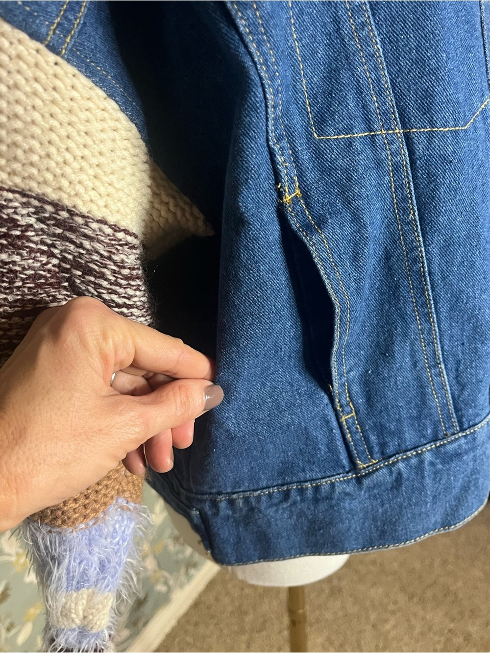 Umgee Denim Mixed Jacket Size S - Picture 9 of 12